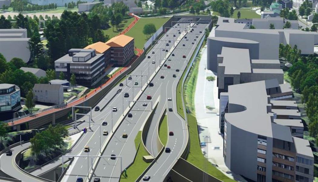 Skanska bygger motorväg i Oslo. Foto: Skanska