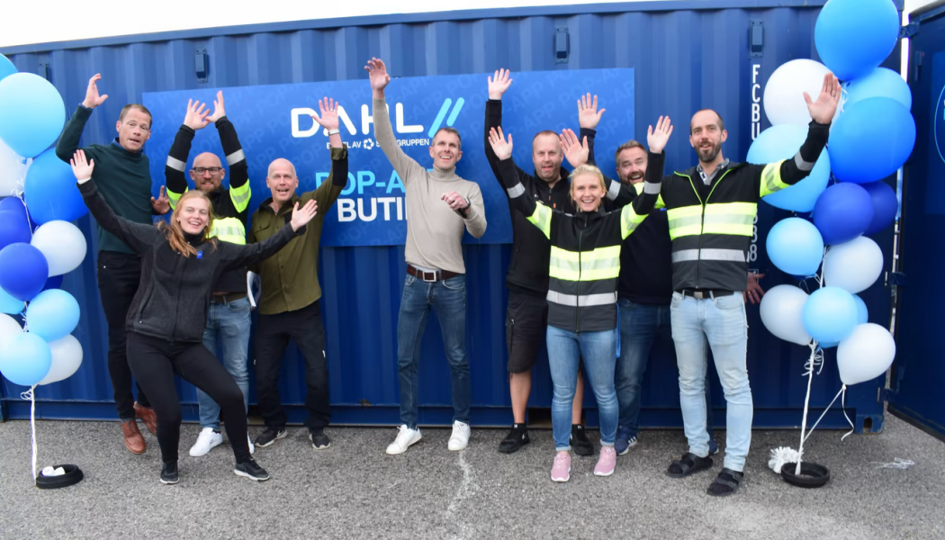 Lokal byggcontainer ger bättre bygglogistik i byggområdet i Njurunda. Foto: Dahl