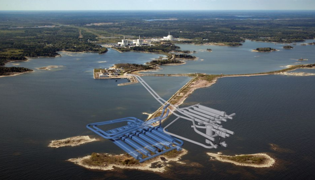 Illustration visar befintligt SFR i grå färg och utbyggnaden i blå färg. Foto: SKB