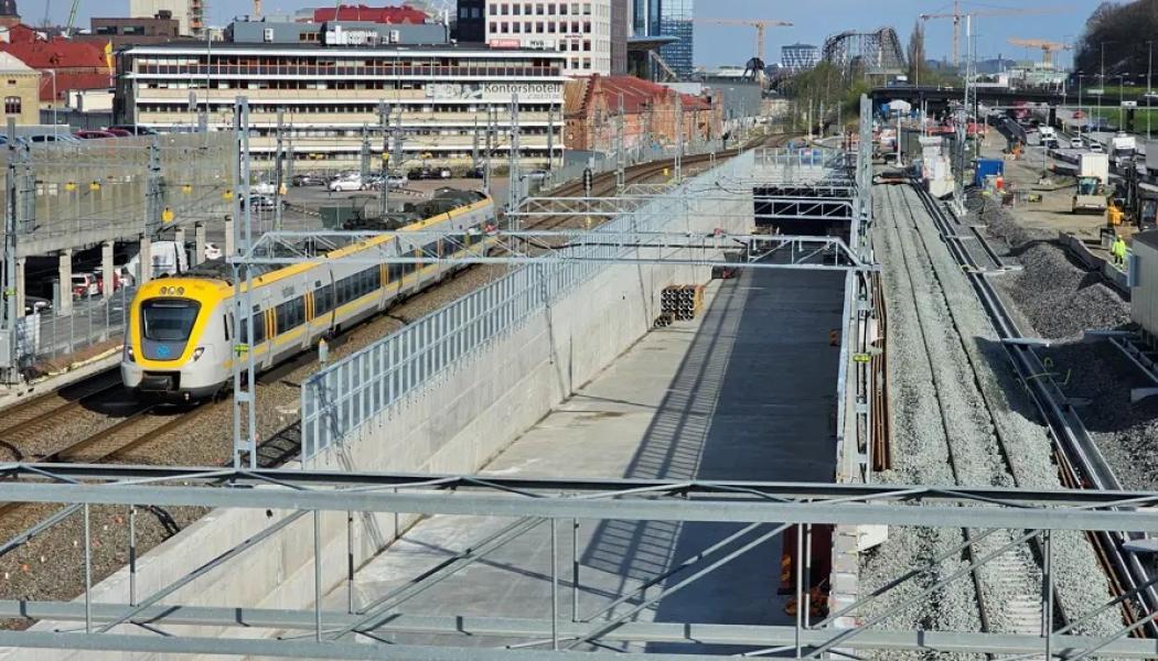 Spårarbeten i Almedal. Foto: Trafikverket