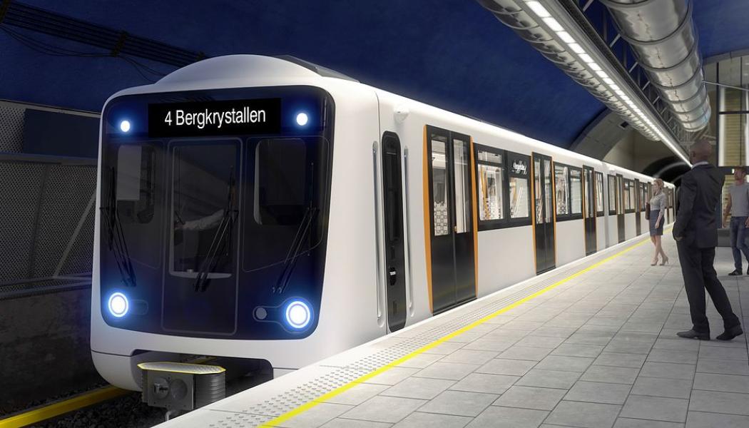 Nya tunnelbanetåg för Oslo. Illustration: Sporveien, kredit: Lören