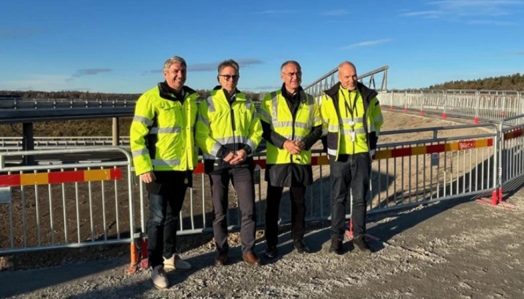 Från vänster, Ivan Andic, Trafikverket, Mats Lindahl, Entry, Roberto Maiorana, Trafikverket samt Per Ahlenius, Trafikverket. Foto: Trafikverket