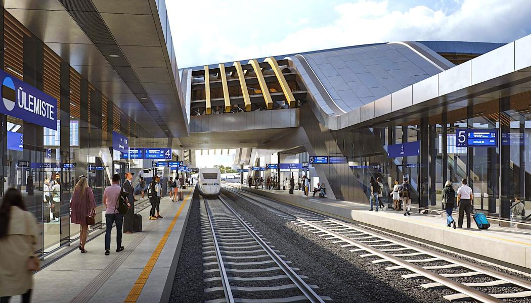 Bygget av huvudsträckan och terminalen i Ülemiste kommer att ge en bättre anslutning till Europa samt nya möjligheter för den lokala ekonomin. Illustration: Rail Baltica