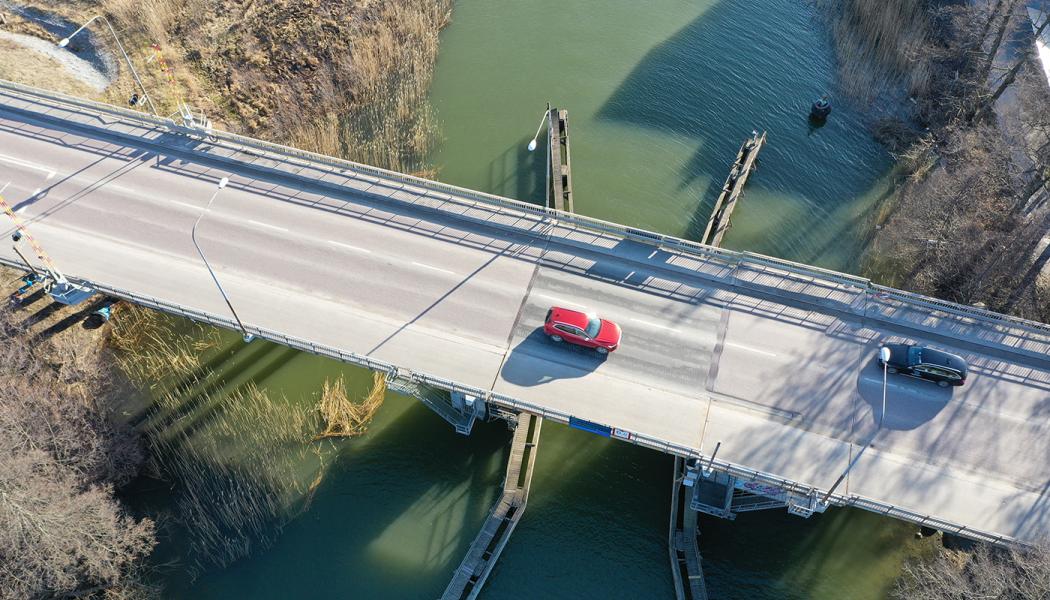 Breddning av Ekerövägen och nya Tappströmsbron. Foto: Ekerö kommun
