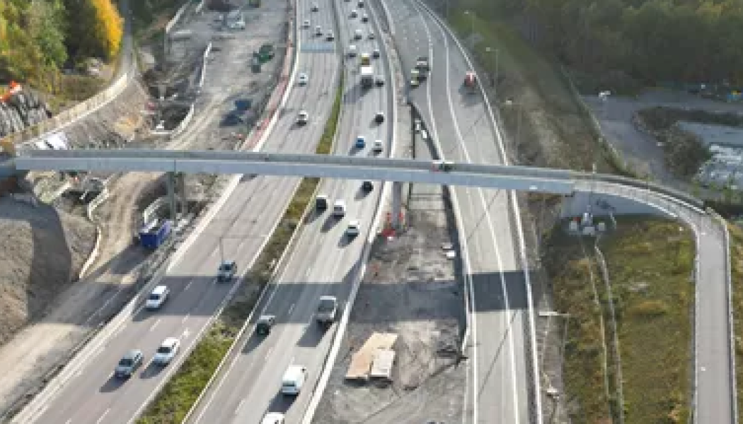 Intensivt arbete pågår just nu med E4 Förbifart Stockholm. Foto: Trafikverket
