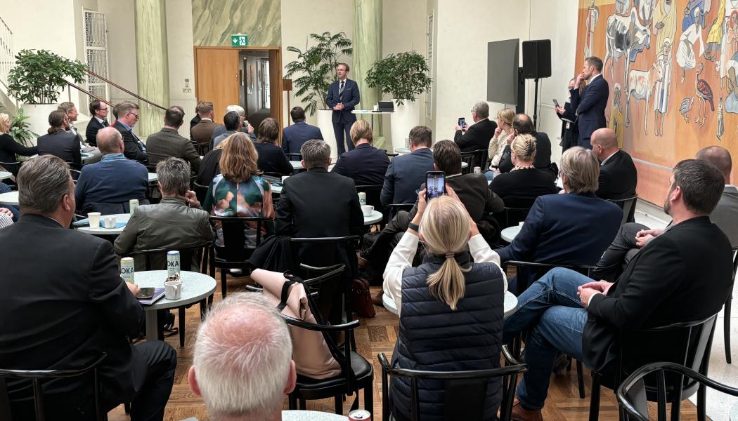 Bild från Västra stambanan seminarium i riksdagen. Foto: Skaraborgs Kommunalförbund