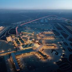 För att möta den ökande tillströmningen av passagerare planeras stora nybyggnationer på Arlanda Flygplats. På bilden en framtidsvision av flygplatsen.
BILD: Swedavia.