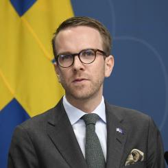 Marko Säävälä/TT: Infrastruktur- och bostadsminister Andreas Carlson (KD). Arkivbild.