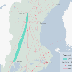 46 mil ny ledning mellan Karlstad och Östersund. Bild: Svenska kraftnät