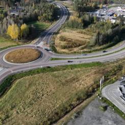 Tegs cirkulationsplats och Böleängs cirkulationsplats. Foto: Trafikverket