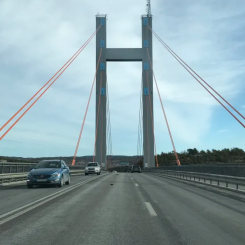 Snedkablar på Tjörnbron ska bytas ut. Foto: Trafik Göteborg