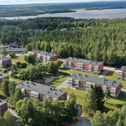Trumbäckens fastigheter på Furuberget. Foto: Pite Energi