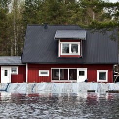 52 procent av villaägare bor i ett område som enligt MSB och SGI pekas ut som ett klimatriskområde.  Foto: MSB.