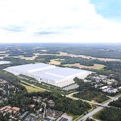 Logistikcentralens strategiska läge erbjuder goda transportförbindelser, Bild: ARKKITEHTUURITOIMISTO B & M OY