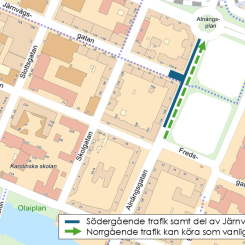 Vatten- och avloppsledningar byts ut på Alnängsgatan. Bild: Örebro kommun