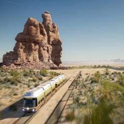 Alstom tecknade kontrakt med saudiska The Royal Commission for Aiula för spårvägsprojektet. Bild: Alstom