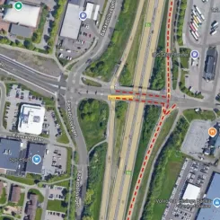 Här stängs Backadalsmotet av för biltrafik Bild: Trafikverket