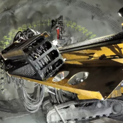 Tunnelbygget drevs med arbetsmetoden ”borra och spräng". Foto: Trafikverket