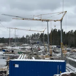 Järnvägsbron över Bladsjön, mars 2025. Foto: Trafikverket