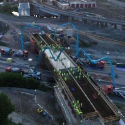 Bron är nu gjuten Foto: Trafikverket