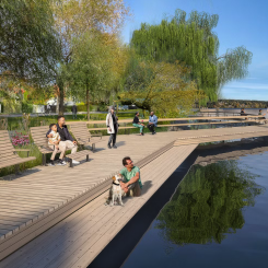 SVEAB ersätter gammal konstruktion med ny  brygga i Sigtuna kommun. Visionsbild: White arkitekter