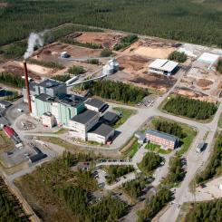En storskalig produktionsanläggning för grönt elektrobränsle kan byggas intill Dåva kraftvärmeverk i Umeå. Foto: Johan Gunséus