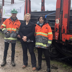 DB Cargo Full Load Solutions är ansvariga för logistikprocessen när 19 000 ton räls ska transporteras till Ukraina. Det är en del av projektet att återuppbygga landets infrastruktur. Foto: DB Cargo