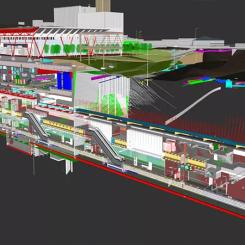 I Brisbane, Australiens snabbast växande stad, har man tagit ett stort teknologiskt kliv framåt genom att använda en avancerad digital tvilling för att bygga stadens första tunnelbana – Cross River Rail. Illustration-Källa: Railway News