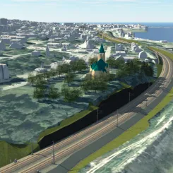 Dubbelspåret mellan Dingersjön och Sundsvall. Bild: Trafikverket