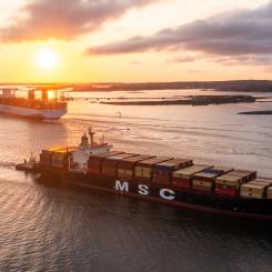 Både import och export ökade och resulterade i det bästa kvartalet någonsin för Göteborgs Hamn. Foto: Maersk