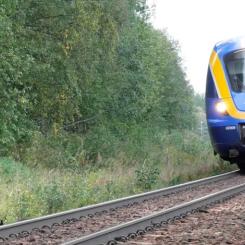 Järnvägen i Erikslund, Medelpad får linjerätning och brobyte. Foto: Trafikverket