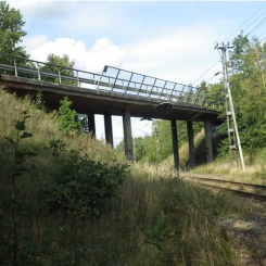 Ett av många brounderhållsarbeten som  Trafikverket utför sker nu i Flen. Foto: Trafikverket