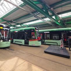 Åtta fordon har hittills levererats till Frankfurt an der Oder, och enligt Škoda kommer ytterligare två att anlända inom kort. De tre sista befinner sig i slutfasen av tillverkningen. När alla är i drift kommer de att ersätta stadens äldre vagnpark bestående av KT4-vagnar från tidigare decennier. Foto: Skoda
