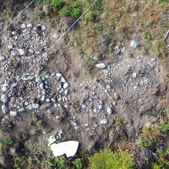 Bronsåldersgravar under elledningar. Foto: Vattenfall