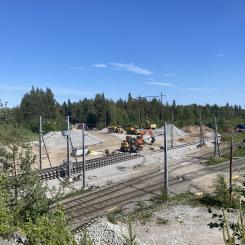 Bild från Gammelstads bangårdsförlängning inom Luleå kommun genomfört 2023-2024
 Foto: Infranord