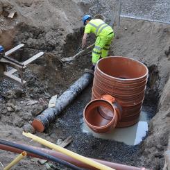 Groparbete. Foto: Eskilstuna Energi och Miljö