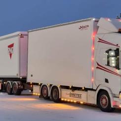 Den nya regeln innebär att dubbeltrailers i stort sett kommer att kunna använda hela det danska motorvägsnätet, med undantag för några få områden där anpassningar skulle bli alltför kostsamma. Foto: Company HCS A/S Transport & Spedition
