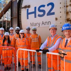 Tunnelborrmaskinen som användes för arbetet fick namnet Mary Ann, ett namn valt av lokalbefolkningen till minne av den brittiska författaren George Eliot, som föddes i regionen. Foto: HS2-projektet