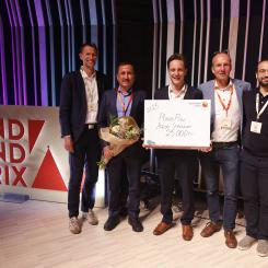 Ideon Stipendiet 2025 tilldelades Pluvioflow - Andreas Persson, Abdulghami Hasan, Petter Pilesjö och Sam Sarwat. Foto: Lunds kommun