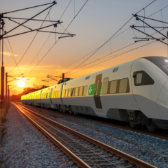 SJ:s nya snabbtåg, som väntas börja trafikera det svenska järnvägs-nätet 2026, får en högsta hastighet på 250 kilo-meter i timmen. Men för att nå den hastigheten krävs politiska besluta att  bygga höghastighetsbanor. Illustration: SJ