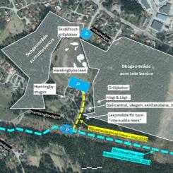 Karta över Hemlingby friluftsområde. Bild: Gästrike Vatten