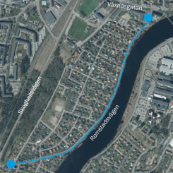 Begränsning för tung trafik efter Klarälven efter stabilitetsutredning. Foto: Karlstads kommun