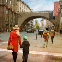 Kungsgatan i Stockholm ska renoveras för att klara framtidens trafikbelastning. Foto: Peab