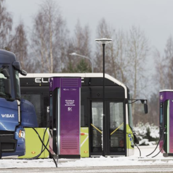 Ny laddinfrastruktur i Skelleftehamn. Foto: Scania