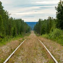 Enligt rapporten bedöms Inlandsbanan som en av de mest centrala järnvägarna för att integrera Sverige i Natos gemensamma försvarsplanering. Inlandsbanan, Röjan. Foto: Lasse Nystedt/Unsplash