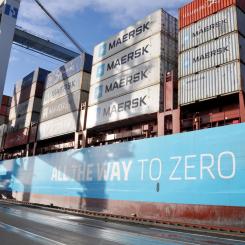 Grönt anlöp i Helsingborgs Hamn med Laura Maersk Foto: Helsingborgs Hamn