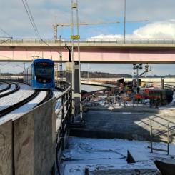 Lidingöbanan på Gamla Lidingöbron. Foto: SL