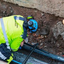 Arbetet på Hamngatan kommer både att öka kapaciteten i ledningsnäten och minska risken för avbrott Foto: Tekniska verken