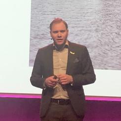 Nils Paul, ansvarig för infrastrukturfrågor vid Svenskt Näringsliv medverkade på Järnvägsforum Norr i Luleå. Foto Anders Carlsson