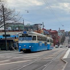 Stibergstorgets hållplats.
